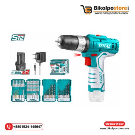 12V Lithium-Ion Impact Drill Combo Kit Total Brand - TOSLI23022